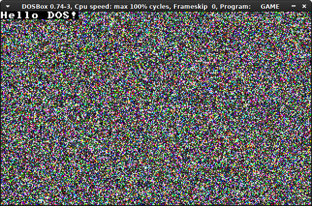 Output of the status of the project in DOSBOX
